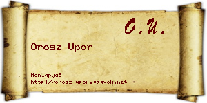 Orosz Upor névjegykártya